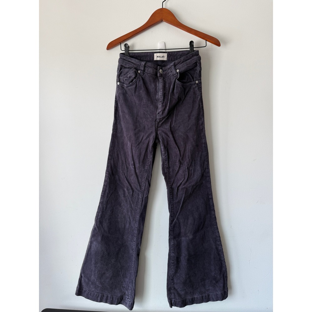 Rollas Eastcoast Flare Corduroy Pants Purple High Rise Size 29 US